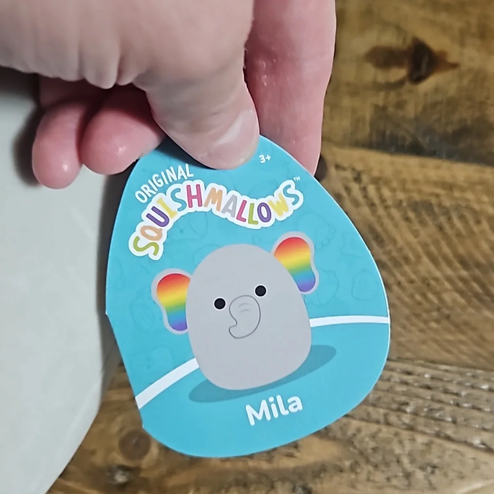 Squishmallows PRIDE Mila Elephant with Rainbow Ears: 8 Inch: NEW WITH TAGS